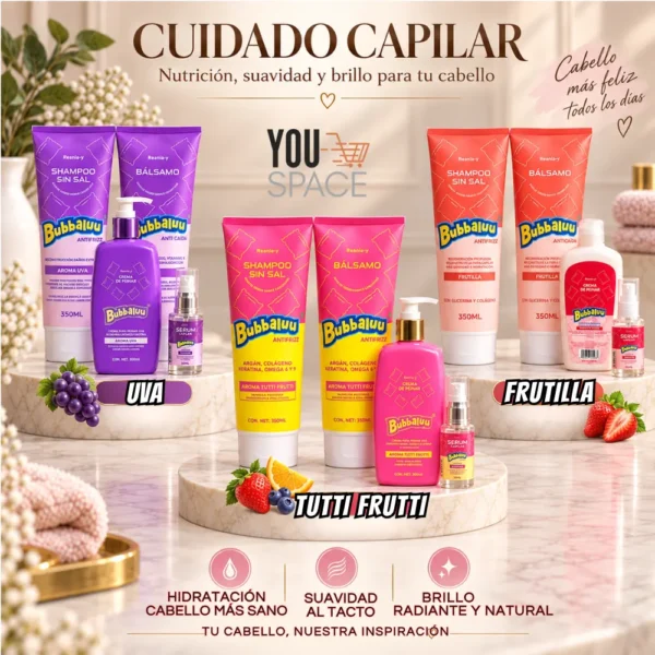 KIT CAPILAR BUBBALUU 4 PRODUCTOS (6) KIT CAPILAR BUBBALUU 4 PRODUCTOS