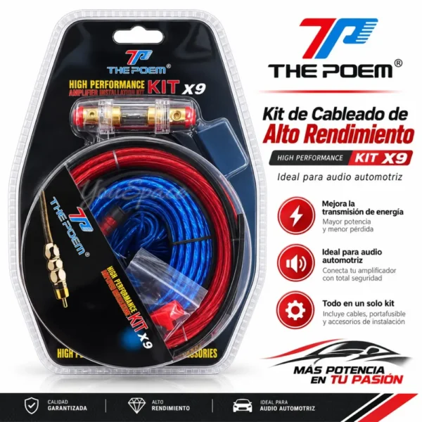 KIT DE CABLES AMPLIFICADOR Y SUBWOOFER AUTO TIAOPING 1500W (4) KIT DE CABLES AMPLIFICADOR Y SUBWOOFER AUTO TIAOPING 1500W