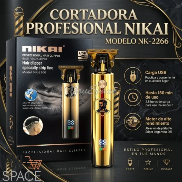 MAQUINA DE CORTAR CABELLO PROFESIONAL RECARGABLE NIKAI