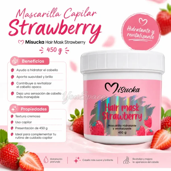 MASCARILLAS CAPILAR HAIR MASK MISUCKA 450 G (5) MASCARILLAS CAPILAR HAIR MASK ROSA MISUCKA 450 G